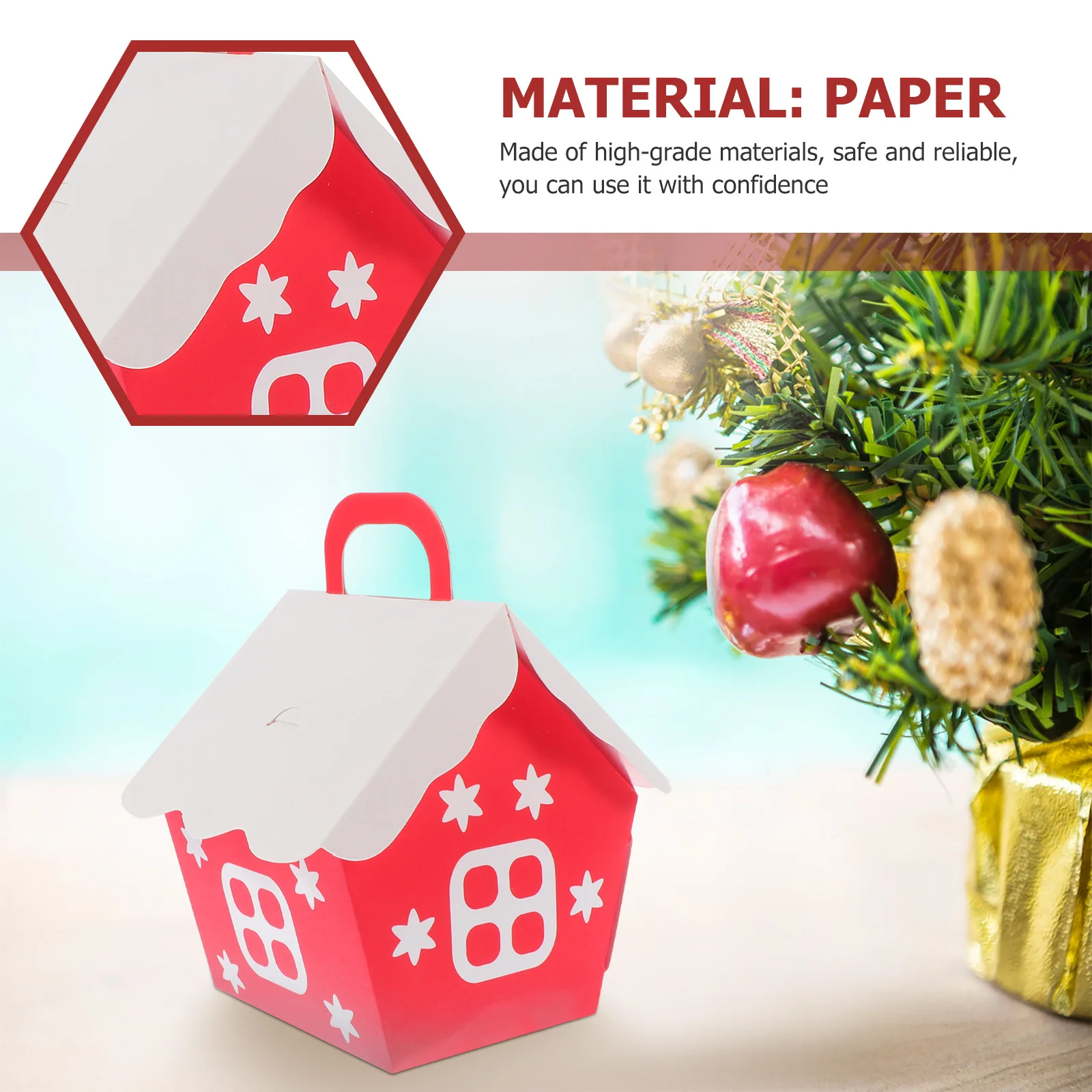 

20Pcs Christmas Candy Box Xmas Style Wrapping Container Exquisite Design Safe Reliable Gift Wrapping Box Biscuits Packaging