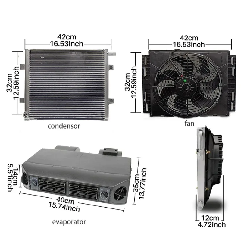 24 فولت وقوف السيارات برودة A/C سيارة عالمية 12 فولت وحدة نظام التيار المتردد تحت داش 12 فولت مكيف هواء السيارات الكهربائية #1