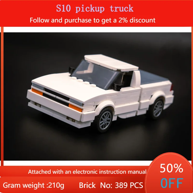 

Building Block Model 389 Parts City Speed MOC Car S10 Pickup Truck Toy For Boys Adults Children Christmas Gift