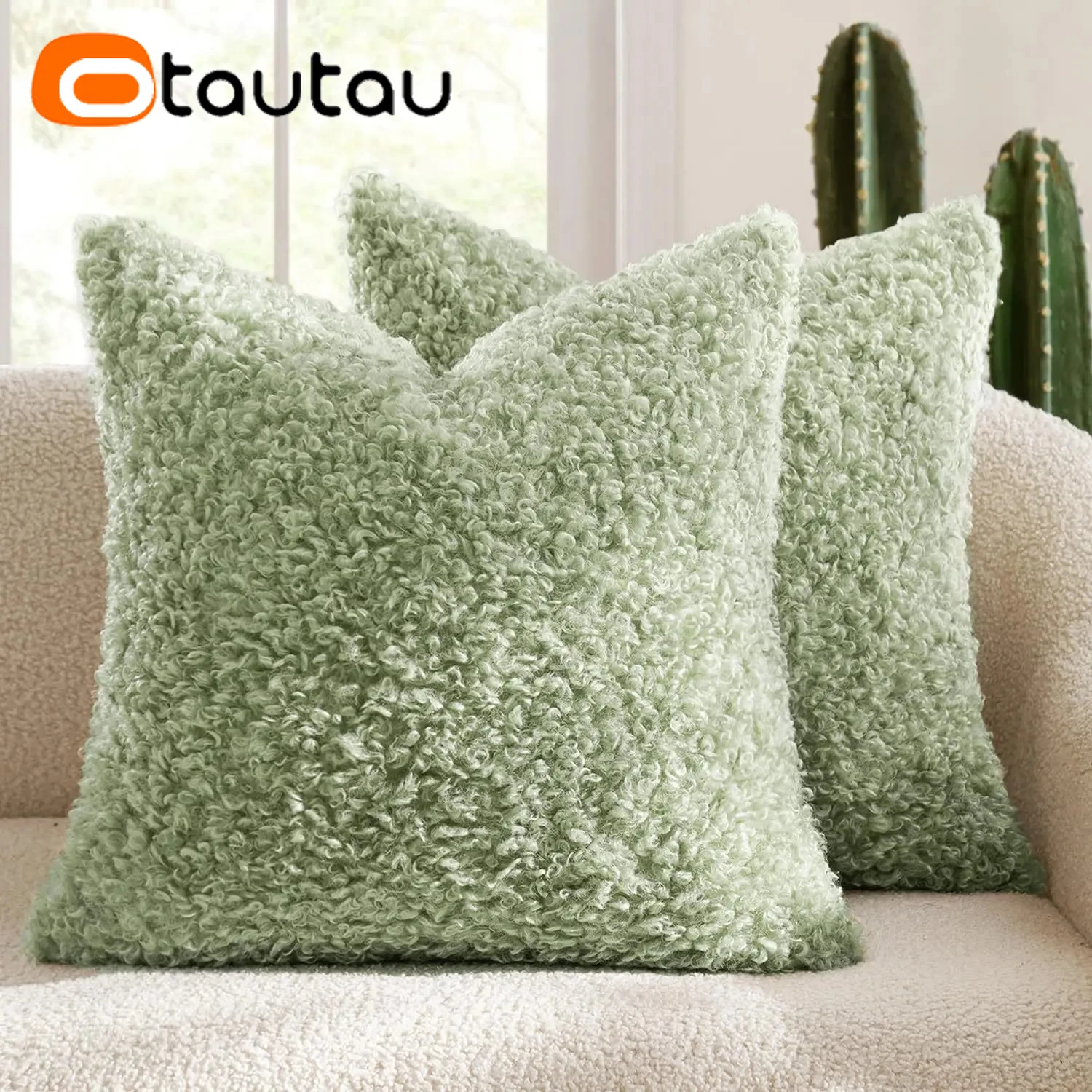 OTAUTAU 1pc Faux Fleece Pillowcase Sofa Chair Pillow Cover Cushion Cover 45x45cm KD069【No Filler!Need Buy Filler Yourself!】