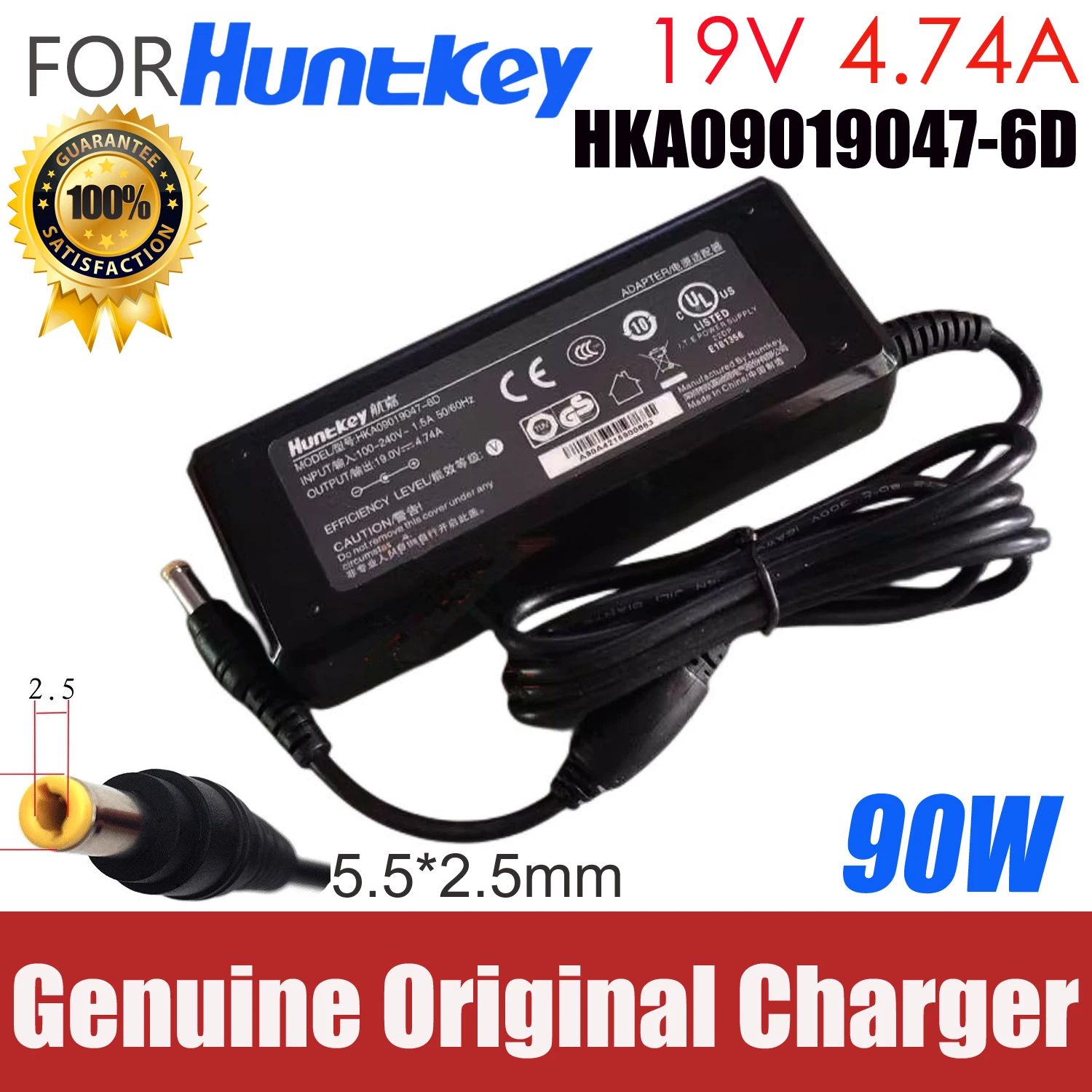 

Genuine Huntkey 19V 4.74A 90W HKA09019047-6U HKA09019047-6D/6P AC Adapter Laptop Charger For Intel NUC 8 GIMI Power Supply