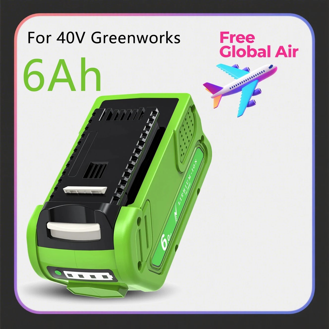 

40V 18650 Rechargeable Battery 6.0Ah for GreenWorks 29462 29472 29282 G-MAX GMAX Lawn Mower Power Tools Battery