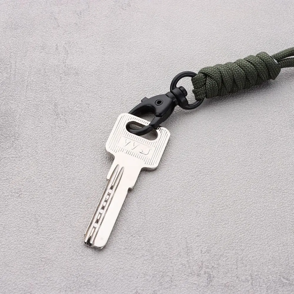 Paracord Keychain Lanyard Rotatable Buckle High Strength Parachute Cord Self-Defense Emergency Survival Backpack Key Ring Neck