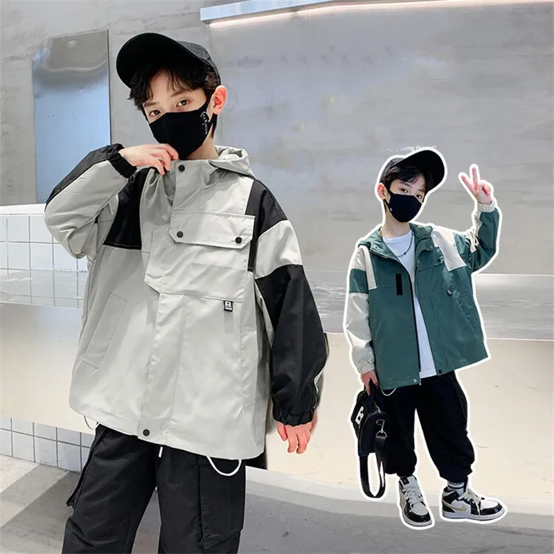 

Boys Coat Jacket Cotton Outerwear Overcoat 2023 Graceful Spring Autumn Sport Teenagers Children's Warm Clothing