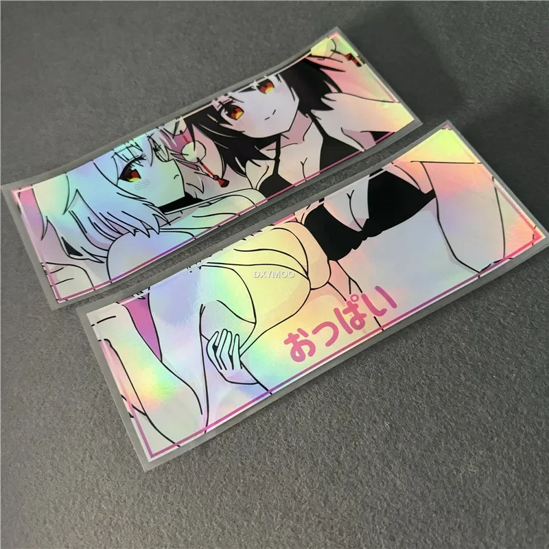 Waterproof Vinyl Decal for Motorcycle HelmetBody Window Anime Bikini Girl Laser Sticker