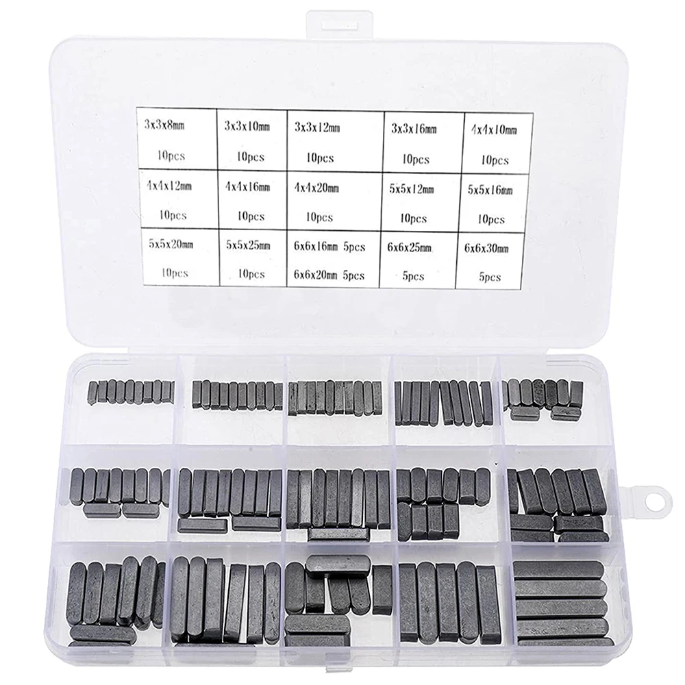 

140pcs Parallel Drive Shaft Round Feather Wrench Set 8mm 10mm 12mm 16mm 20mm 25mm 30mm Hardware with Case