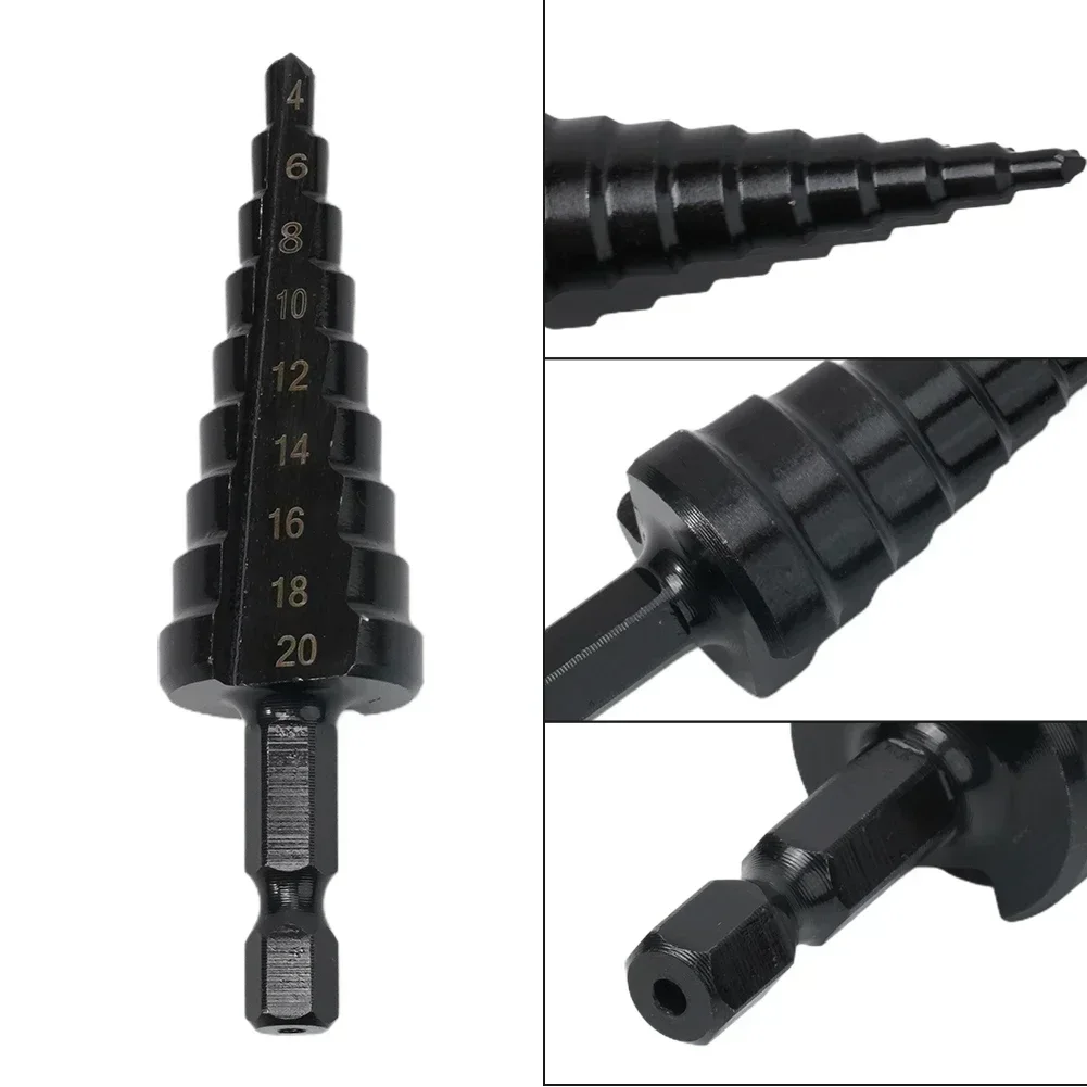 3-12mm 4-12mm 4-20mm HSS punta per trapano a gradino scanalatura dritta Set di punte per trapano con foro in metallo rivestito di azoto