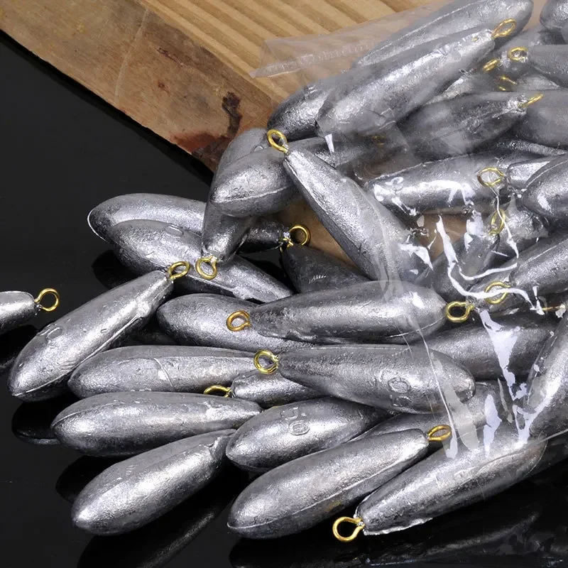 10 Pcs Pendant Willow Leaf Lead Pendant Ring Loyal Lead Pendant Sea Fishing Hanging Ring Leader Rafting Fishing Gear