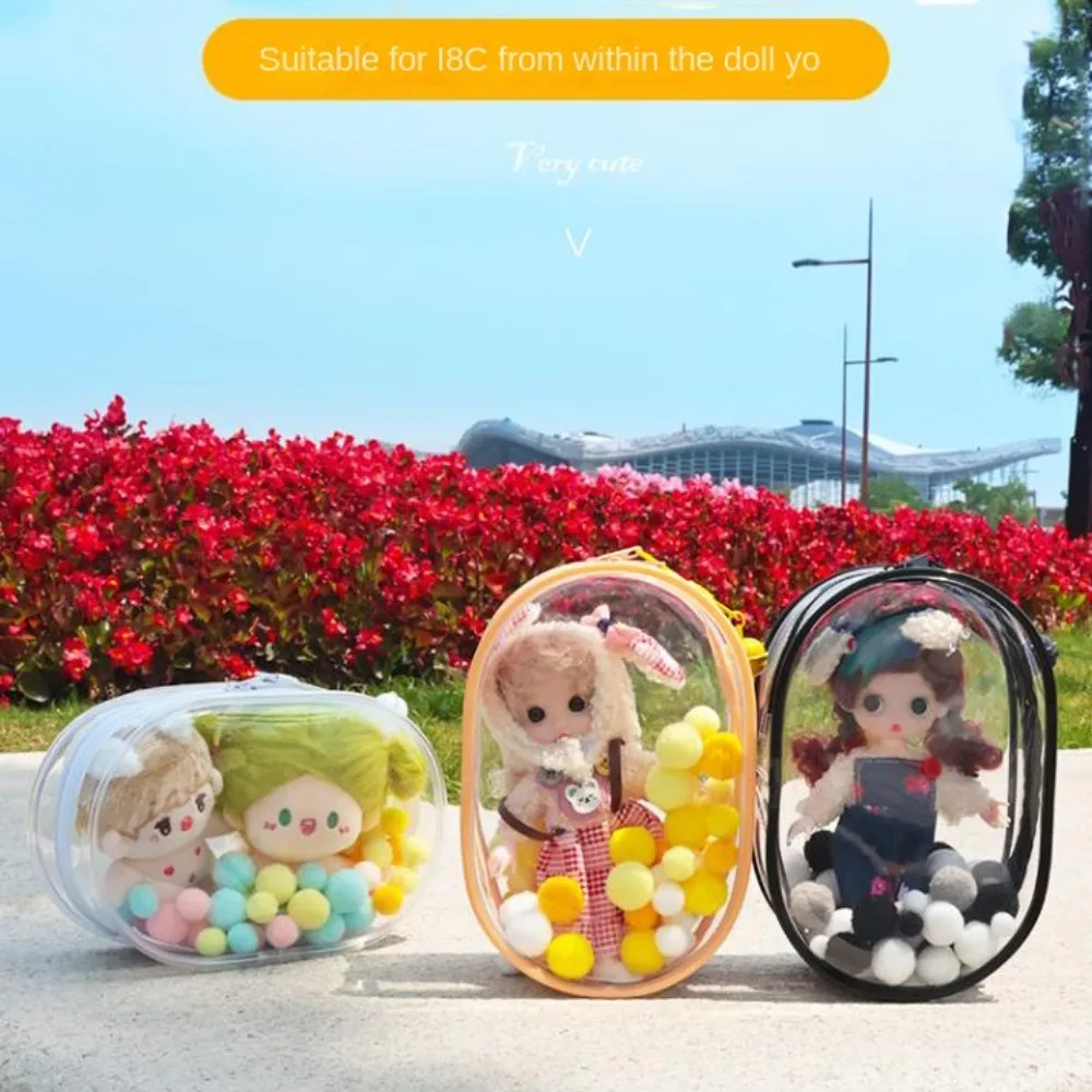 

Dustproof Outdoor Doll Storage Box Transparent Thicken Plush Doll Out Bag Clear Cute Doll Display Storage Bags DIY Keychain