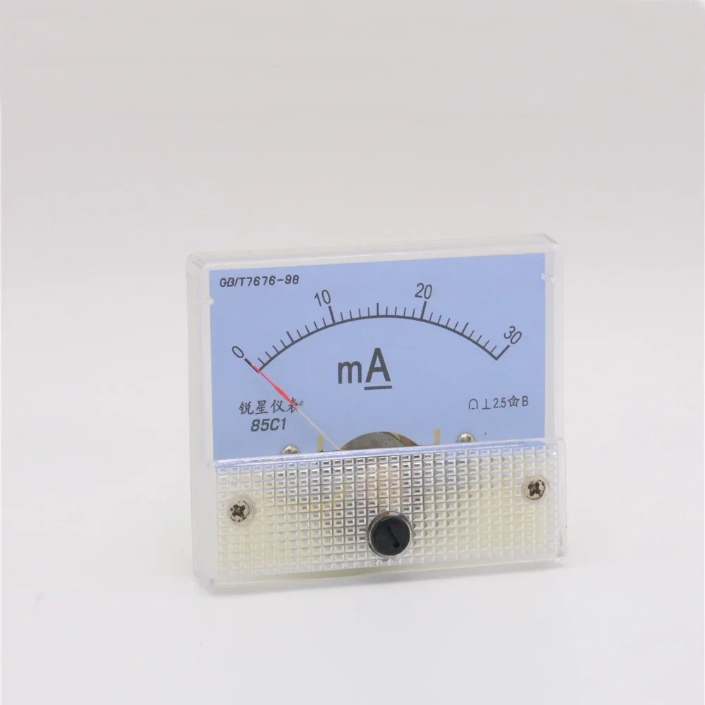 30mA Ammeter Analog Amp Panel Meter Current HUA 85C1 DC 0-30mA for CO2 Laser Engraving Cutting Machine