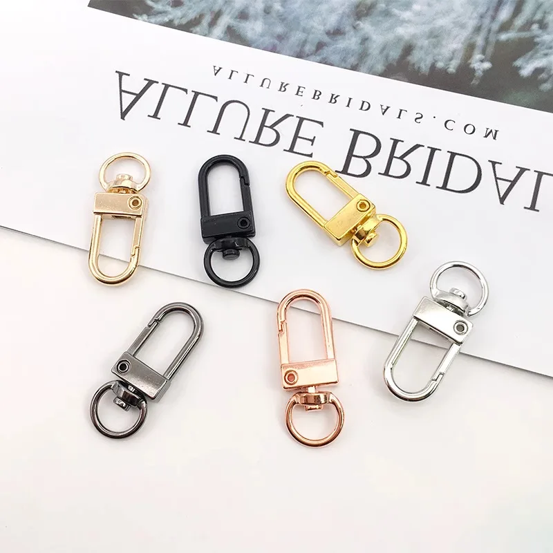 10pcs Gold Rotating Dog Buckle Lobster Clasps Hooks for DIY Jewelry Key Ring Chain Accessories Wholesale