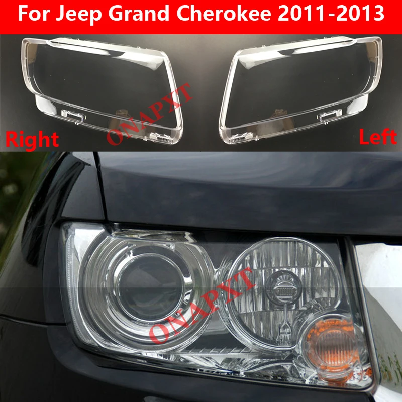 

For Jeep Grand Cherokee 2011 2012 2013 Car Transparent Lampshade Lamp Shell Headlight Cover Lens Glass Caps