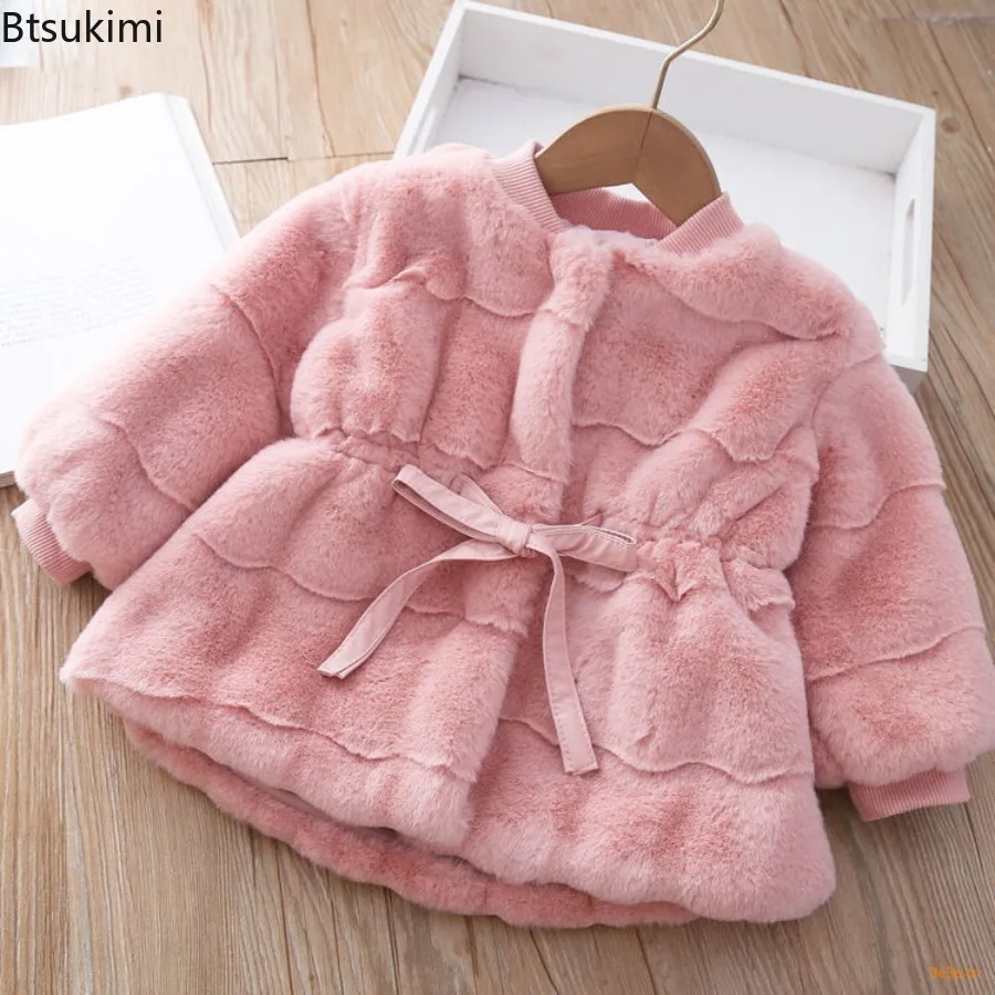 Fall Winter Newborn Baby Girls Clothes Outfits Thick Warm Fur Coats for Girls Baby Cloth 1 Year Babies Birthday Outerwear Coats