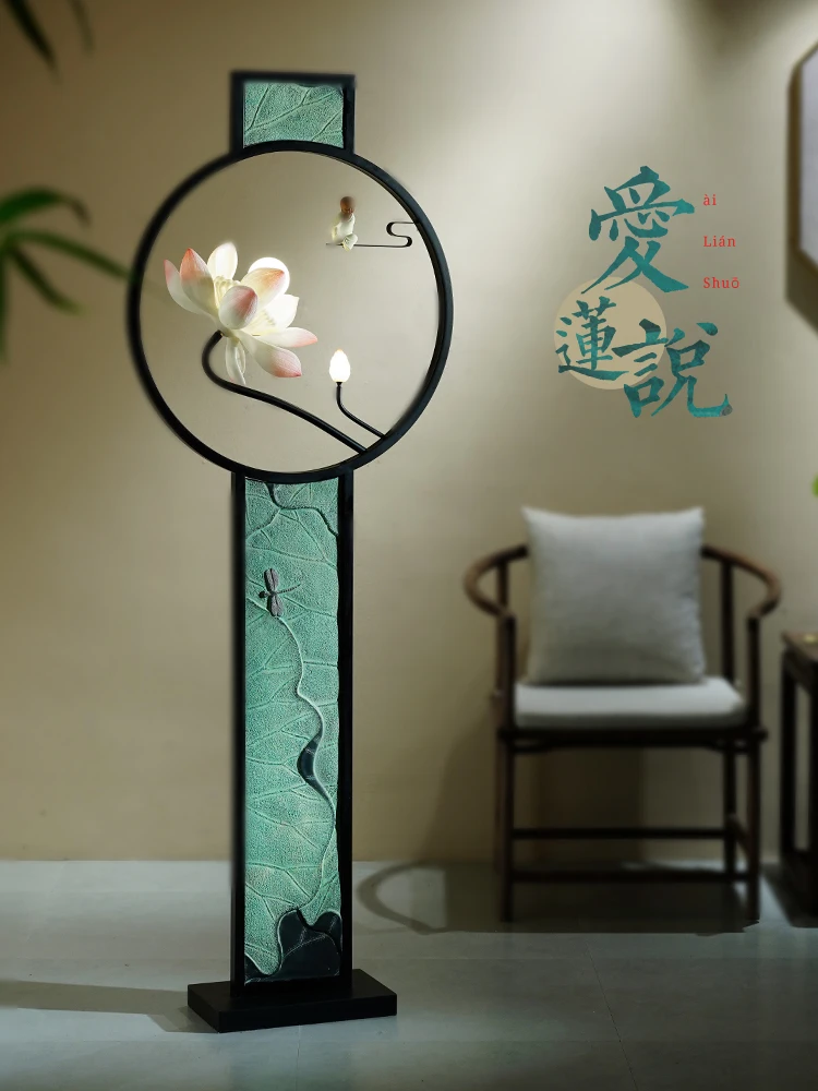 Xl Lotus Floor Lamp Tea Table Vertical Unique Classical Zen Floor Lamp