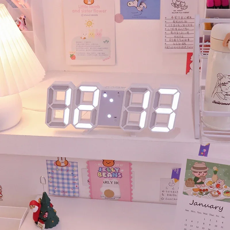 Reloj Despertador Digital LED 3D, Reloj de Pared con Fecha y Hora, Apto para Uso Doméstico