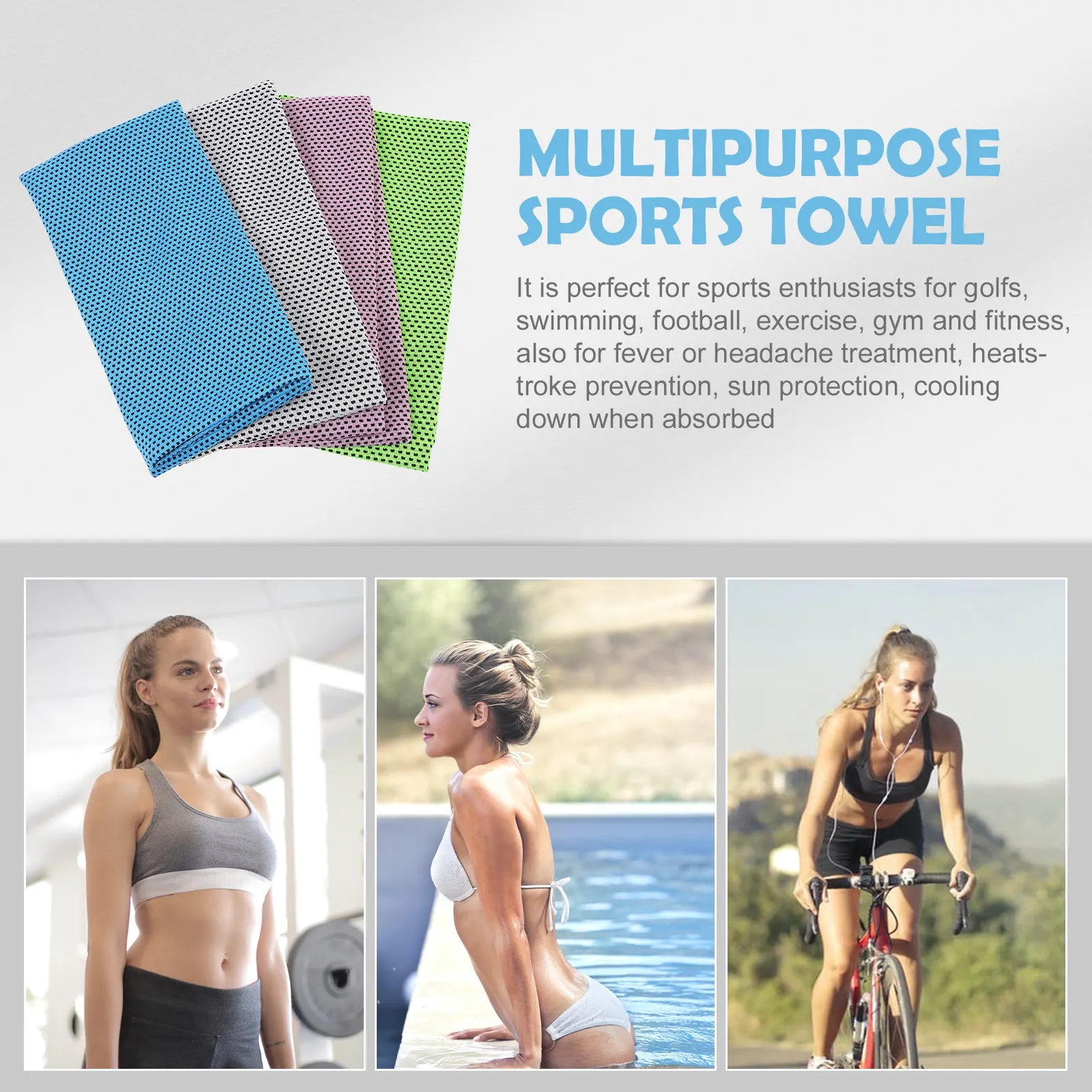 4Pcs Cooling Towels High-Absor - огляд і ціна Yoga Fitness Gifts