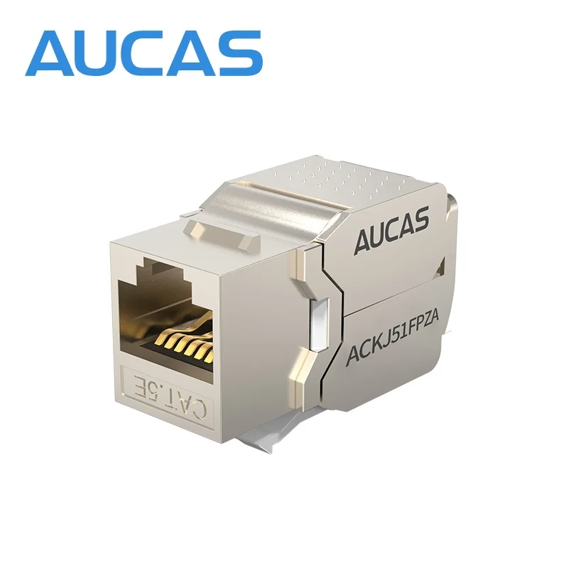 

AUCAS Cat5e FTP Keystone Jack RJ45 LAN Cable Shielded Tool-less Connectors