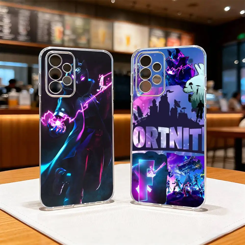 Game F-F-Fortnites Phone Case For Samsung S25,S24,S21,S22,S23,S30,Ultra,S20,Plus,Fe Transparent Cover