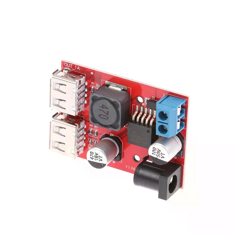 DC 9V 12V 24V 36V To 5V 3A Double USB Charge DC-DC Step-down Converter Car Charging Solar 3A Voltage Regulated Power Module