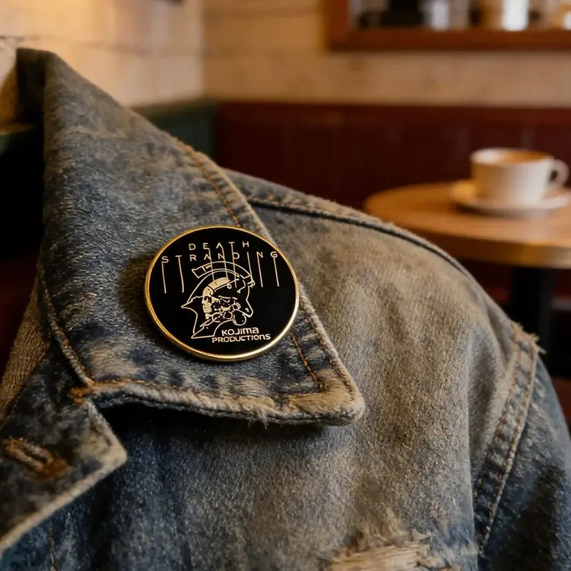 Death Stranding Enamel Pin Kojima Productions Ludens Logo Badge Metal Brooch Game Fan Gift Cyberpunk Jewelry for Backpack Jacket