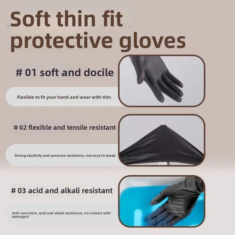 Одноразовые перчатки из ПВХ, черные перчатки из нитриловой резины, пищевые утолщенные кухонные защитные перчатки, guantes moto luva, латекс