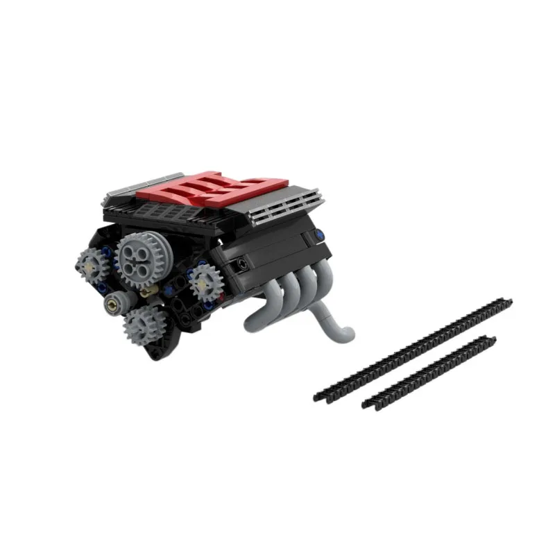 MOC-202431 Brick V8 Engine Series Building Blocks Technical Car Parts Creative Toys Model Bricks, Puzzle for Birthday Gifts 350P