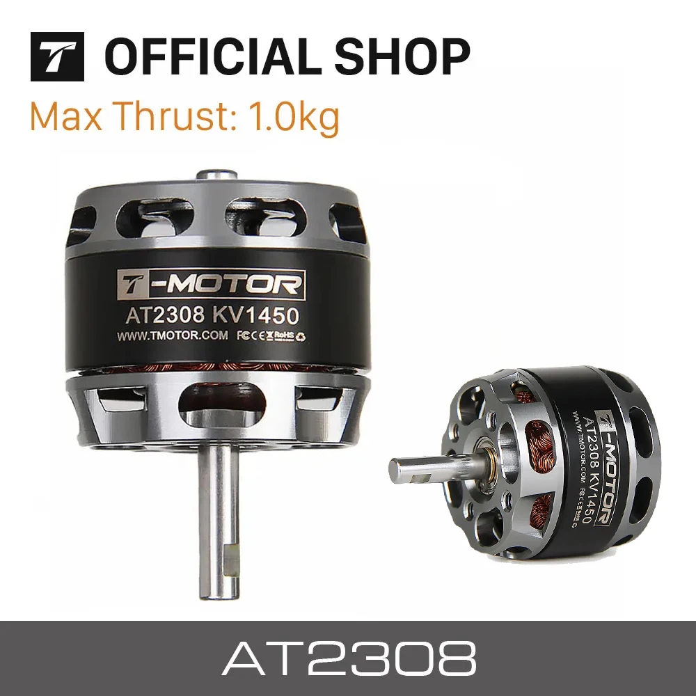 T-MOTOR AT2308 Long Shaft KV1450 KV2600 Brushless Motor for Fixed Wing Rc Drone Fixed Wing Aircraft 3D Trainer Glider Long Shaft