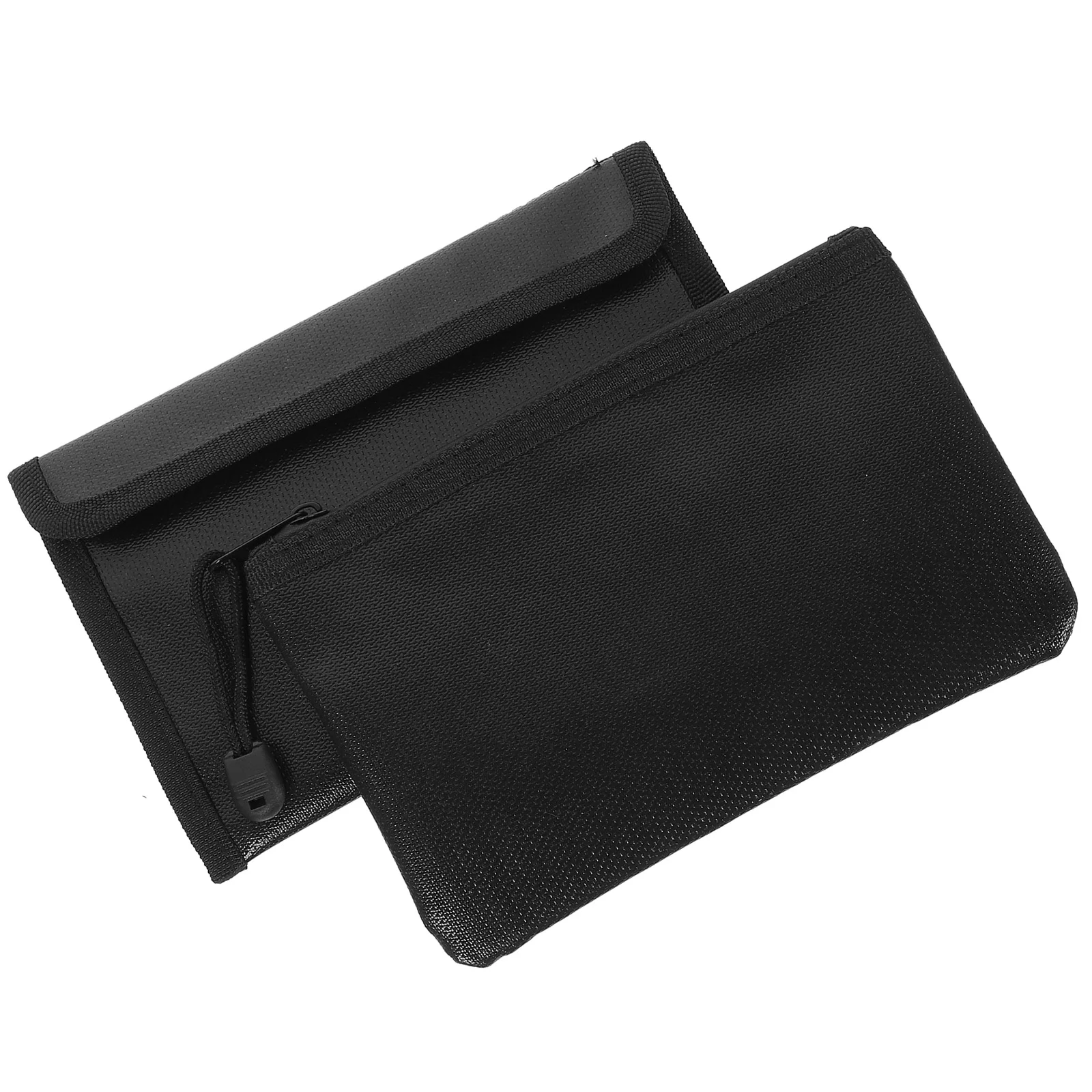 

2 Pcs Fireproof File Bag Portable Files Legal Document Water Resistant Money Zippered Pouch Organizer Safe Multipurpose