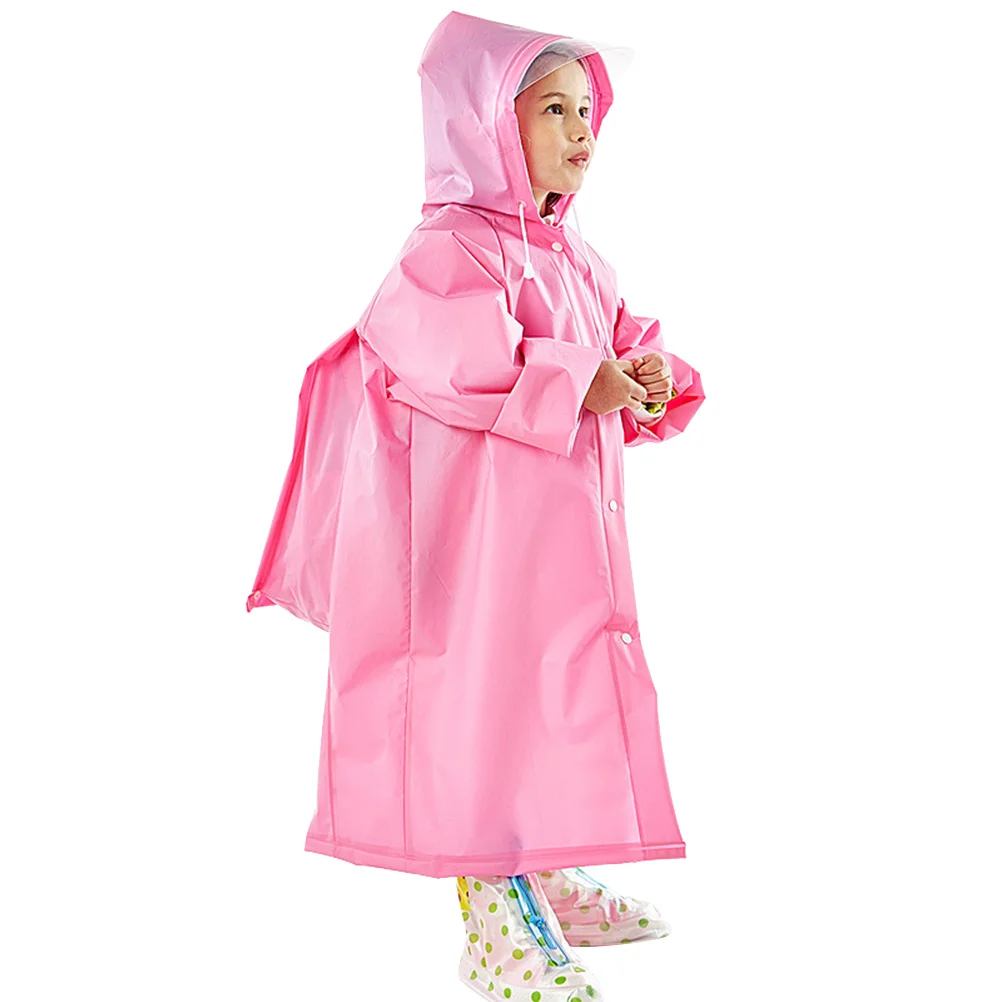 

Rain Poncho 's Raincoat Ponchos for with Schoolbag Cover Pink Hooded Pupils
