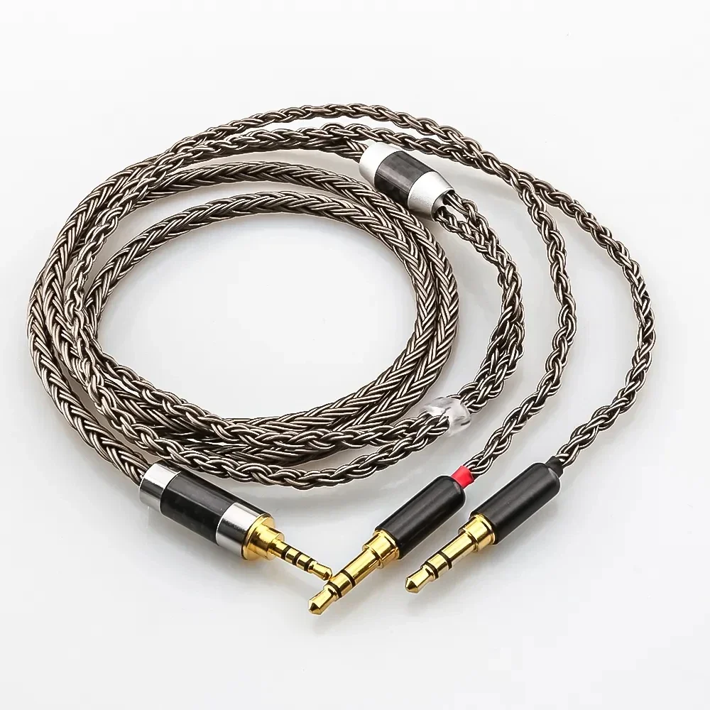 16-żyłowy pleciony posrebrzany kabel audio do słuchawek Hifiman HE4XX, HE-400i (wersja 2 x 3,5 mm) (2.5mm balanced) — Zdjęcie 2 z 2