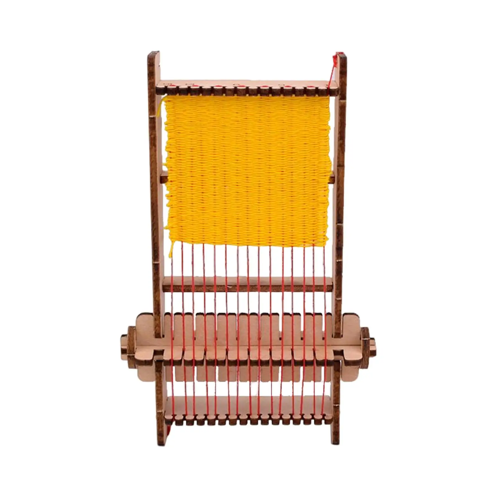 Wooden Knitting Machine Weaving Loom Weaving Loom Hand Knitted with Accessories Craft Woven Machine Knitting Frame for Children