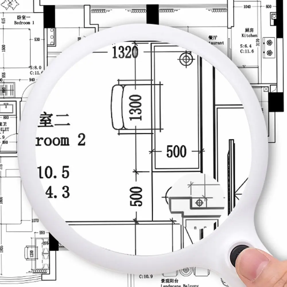 Portable Durable Reading Glasses 40/30/20X Rechargeable Handheld Microscope Illuminated 3 Light Modes Magnifying Glasses Repair