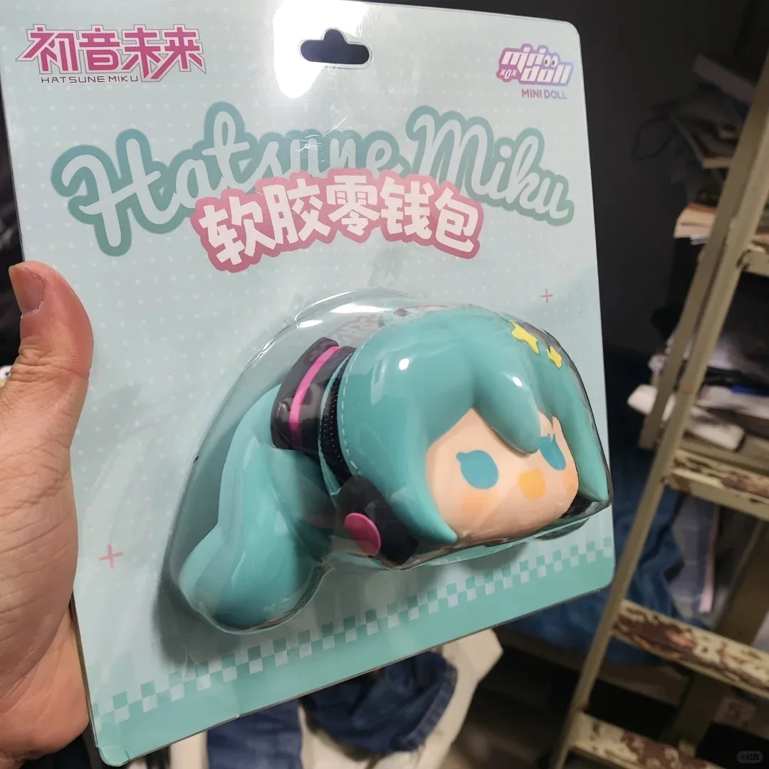 DisponibileOriginale Anime Hatsune Miku Portafoglio in morbido silicone Portafoglio Happy Headset Portachiavi Monete carine Borsa portaoggetti Portafoglio con ciondolo Regalo