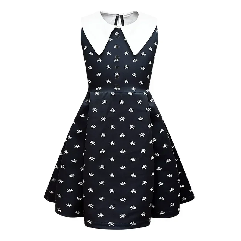 ゴシック クリステデイ ブラック ドレス ホワイト カラー ガールズ ハロウィン コスチューム Wessenday Gcams Dusk Dre MN1