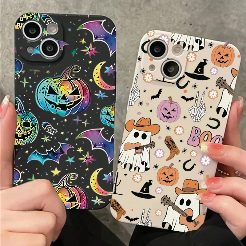 Redmi Note 13 11 12 Pro Plus 5G Colorful Halloween-Themed Matte Phone Case for Xiaomi Redmi Note 11S 12S 10S 14C 12C 13C4G Cover