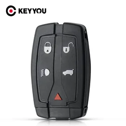 KEYYOU 5 Buttons Car Key Shell For Land Rover Freelander 2 2006 - 2012 Auto Parts Replacement Remote Smart Fob Uncut Blade Case