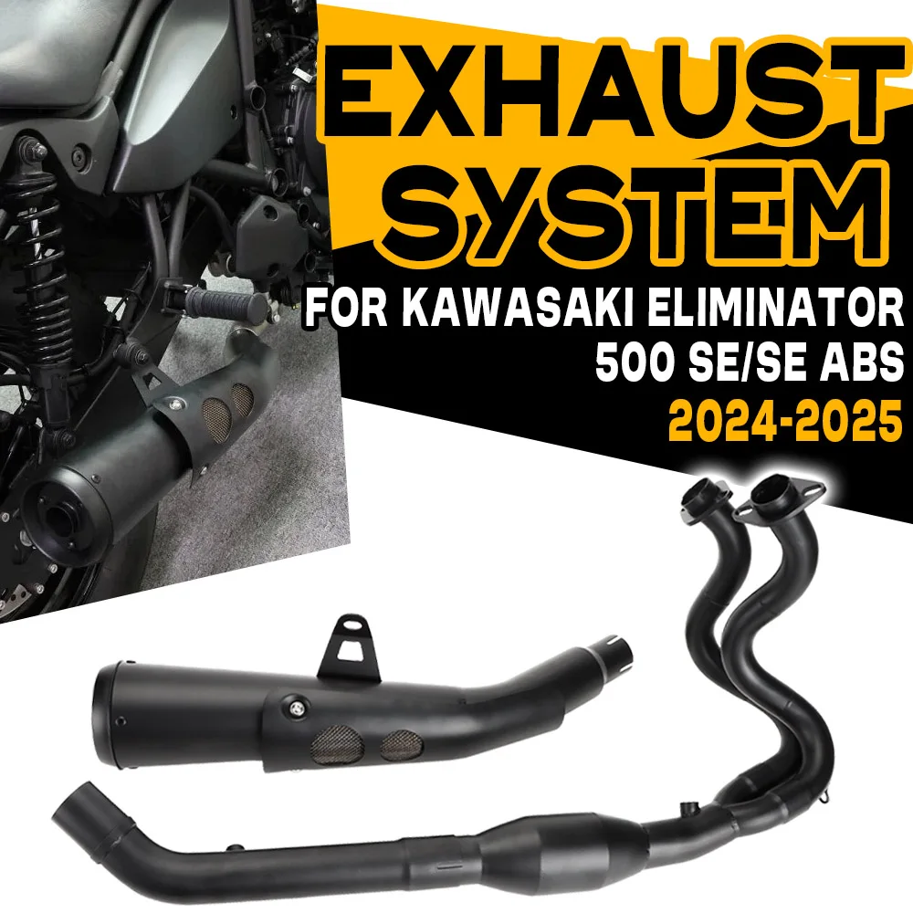 Fit For Kawasaki Eliminator 500 SE ABS 2024 2025 Slip-On Full Exhaust System Tail Tupe Motorcycle Stainless Steel Muffler Pipes