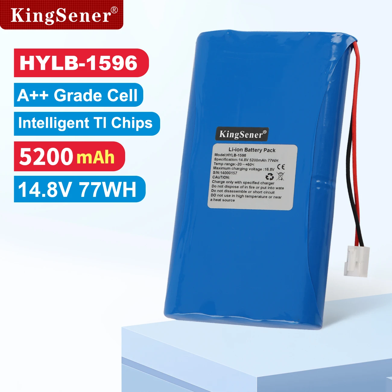 KingSener Rechargeable HYLB-1596 Li-ion Battery for Biocare IE12 IE12A IE15 Electrocardiogram 14.8V 5200mAh