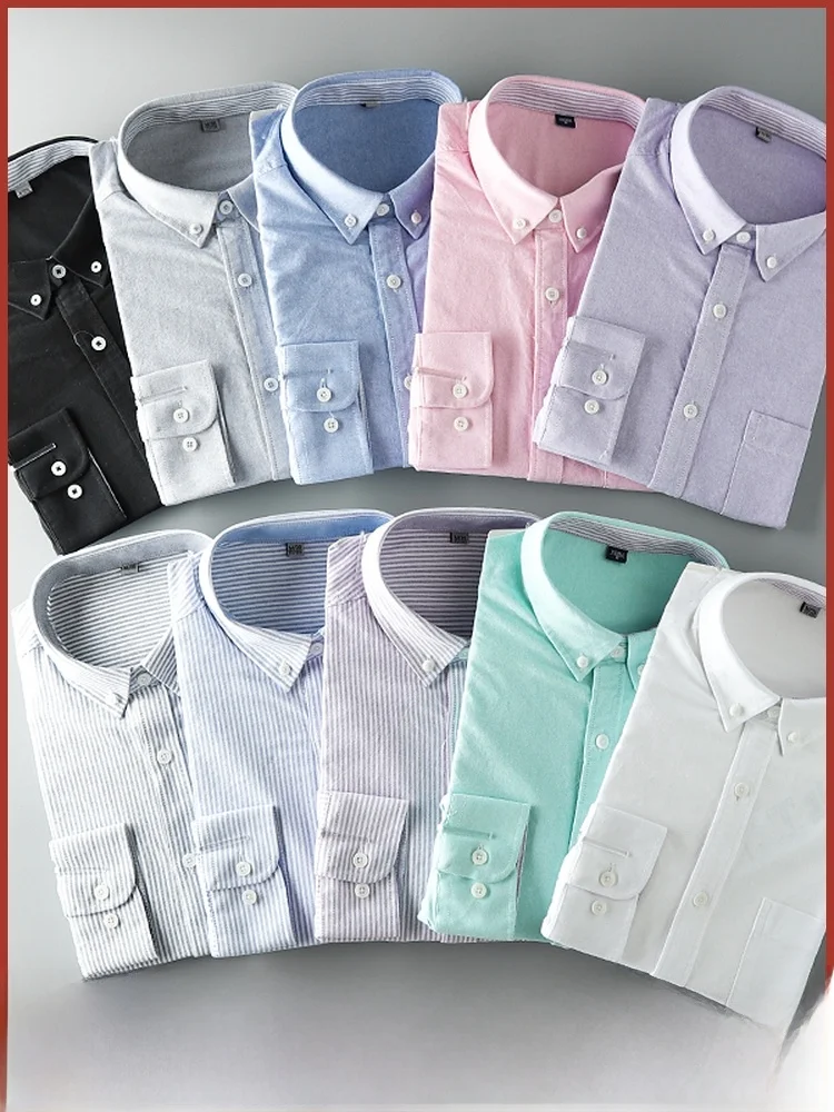 ハイティード オックス ウィーブ メンズ ロングスリーブ カジュアル イルト 純綿 秋新色 ファッショナブル シルエット スタンドフィット