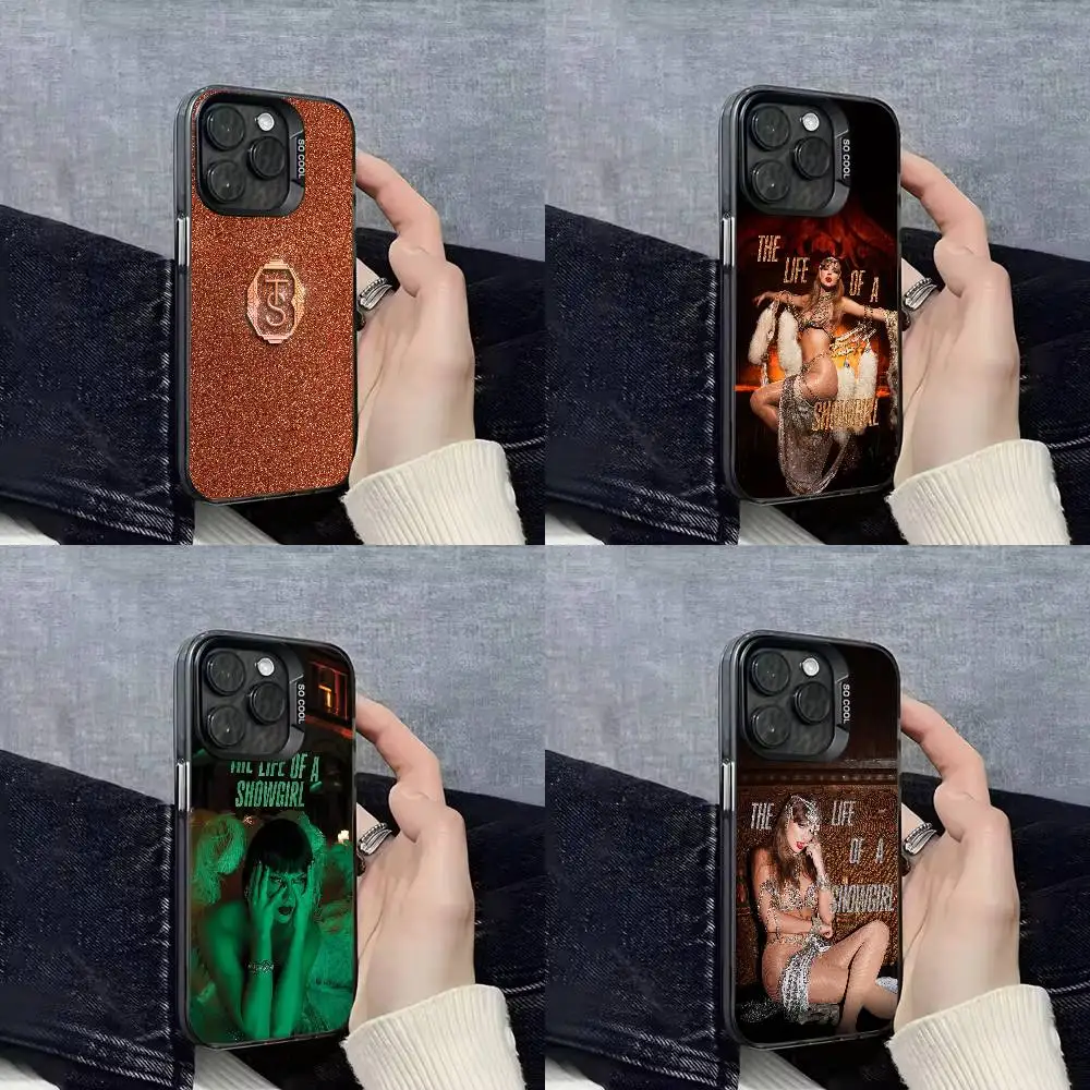 

T-Taylors Showgirl S-SwiftS Phone Case For iPhone 17,16,15,14,13,12,11,Pro,Max,Plus,E,SE4,Air,Mini Black IMD Cover