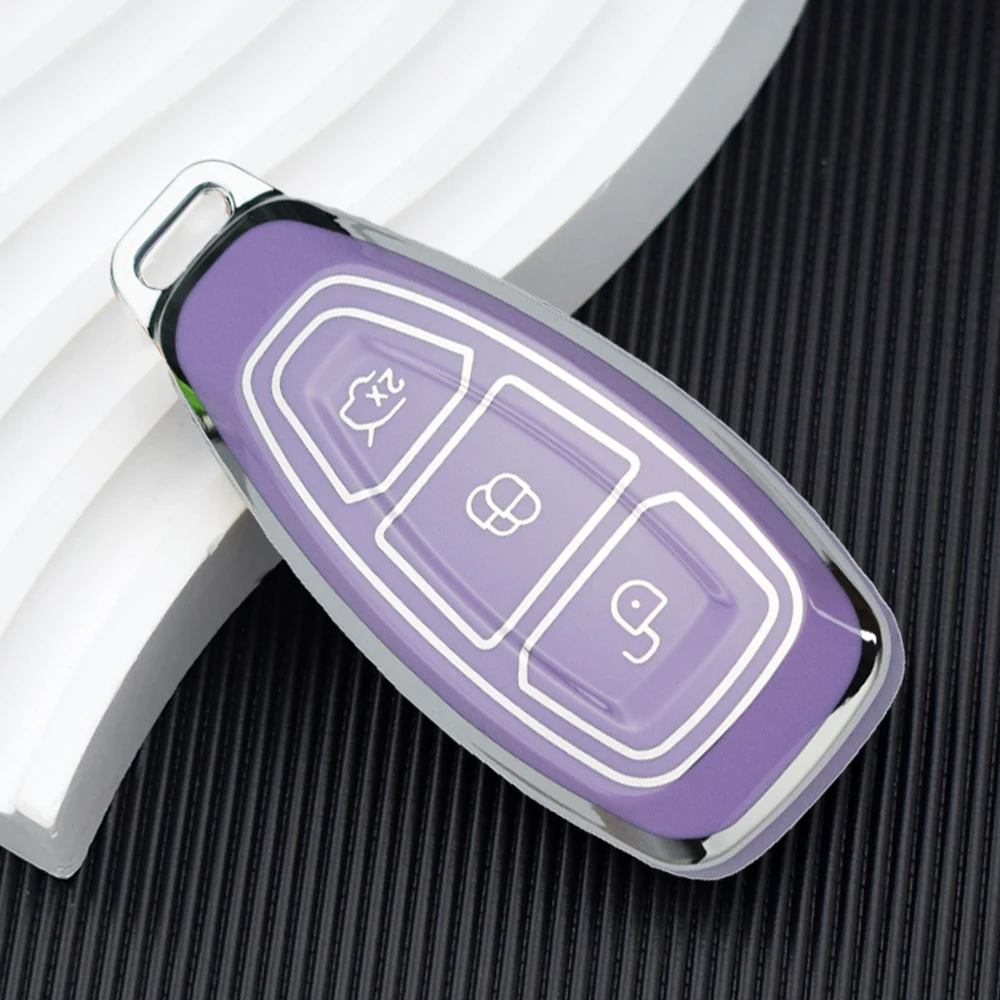 3 Buttons TPU Key Case Cover For Ford Mondeo Fiesta Kuga ST Line MK3 Focus 3 Station Wagon Ecosport Transit Custom