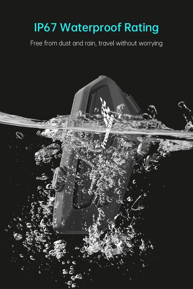 FreedConn FX PRO Noise Cancelling 2-6 Riders   Hi-ResSound Quality Certification Intercom Motorcycle Bluetooth Intercom