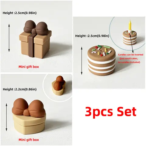 भालू केक टॉपर, मोमबत्तियाँ उड़ाने वाला भालू बेज ब्राउन बॉल्स, बच्चों के लिए उपहार बॉक्स, हैप्पी बर्थडे केक टॉपर्स, इन्स स्टाइल केक सजावट 8 best sales भालू केक टॉपर - №6