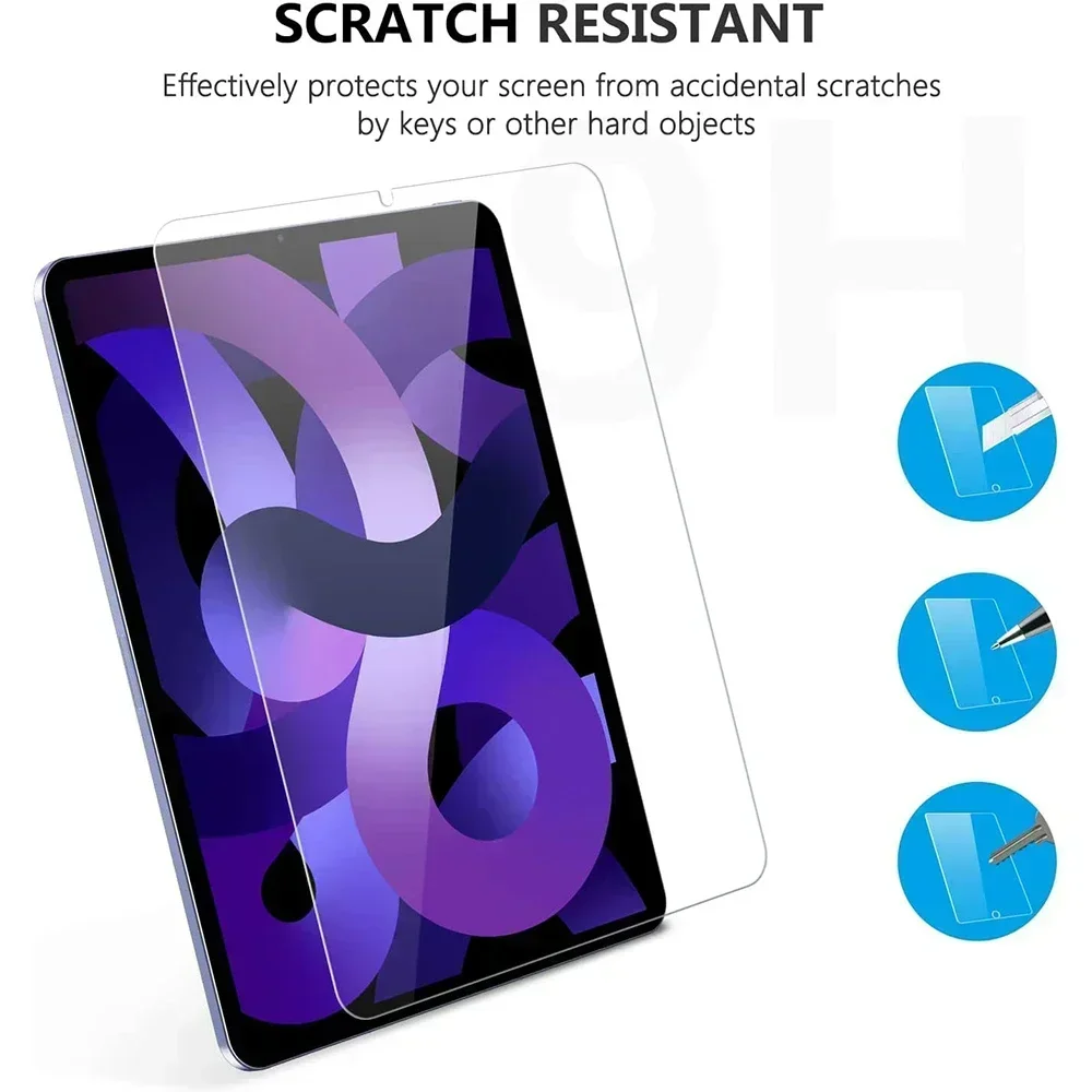 3 buah pelindung layar kaca Tempered untuk iPad 9 8 7 6 5 10 Air 5 4 3 2 Mini iPad 10.2 9.7 10.9 11 5th ke-6 ke-7 9th 10th Gen