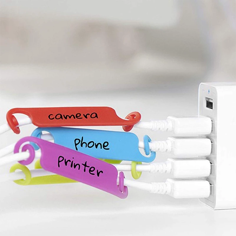 20 Pack Multicolor Writable Cable Management Tags