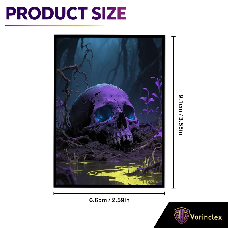 120PCS 66x91mm Skull Pattern Anime Card Sleeves Standard Size Art Trading Card Protectors for TCG MTG PTCG Game Cards