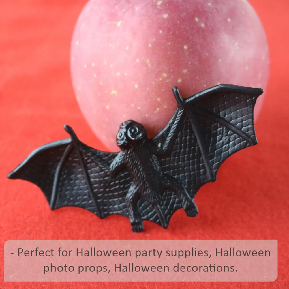 

1Set Black Simulated Bats Halloween Decorations Prank Props Plastic Fake Bats Photo Party Supplies Prank Toys Plastic Bat