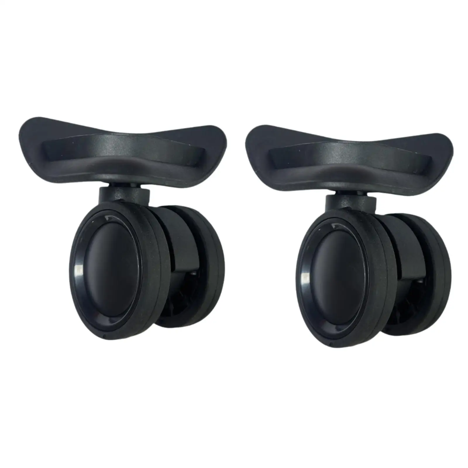 2x Luggage Wheels Replacement 360 Degree Rotation Wheels Sturdy Silent Black