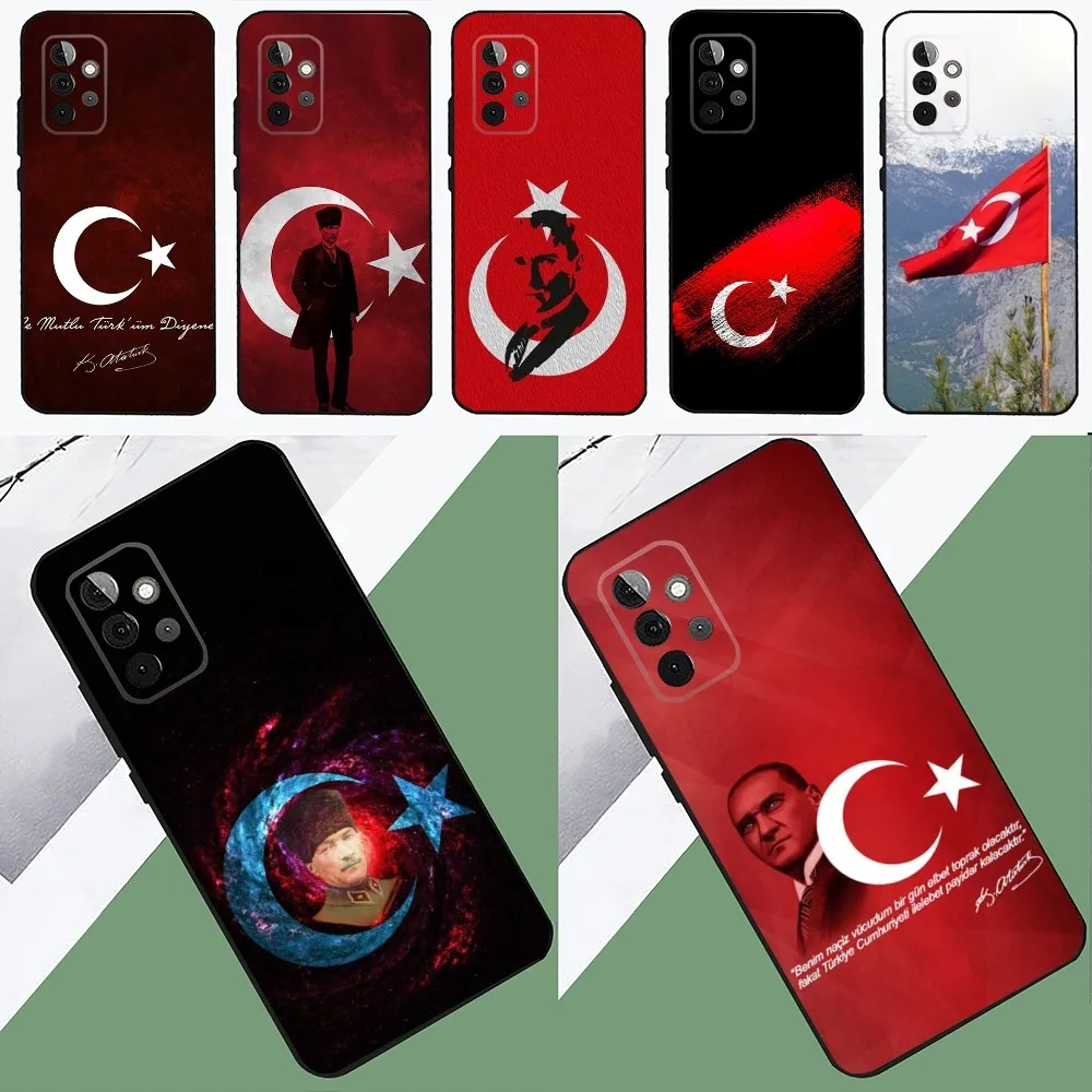 Flag of T-Turkey Phone Case For SamsungS24,23,22,21,S20 ,Pro10,S30Plus,S9,20lite Ultra Black Cover