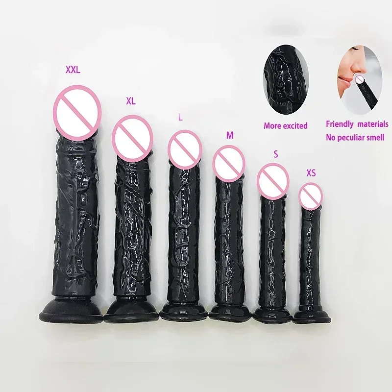 Godemiché réaliste en Silicone pour hommes et femmes, masturbateur, pénis noir, gode érotique, point G, Clitoris, jouet sexuel Anal